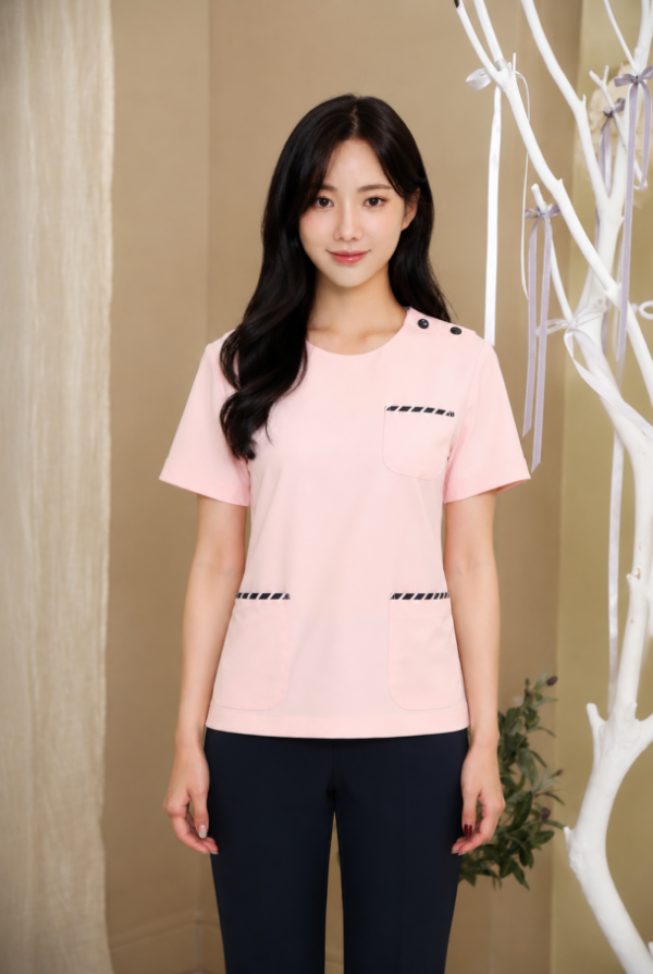 핑크 어깨단추