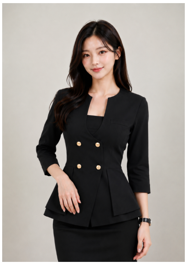 블랙금장러플투버튼