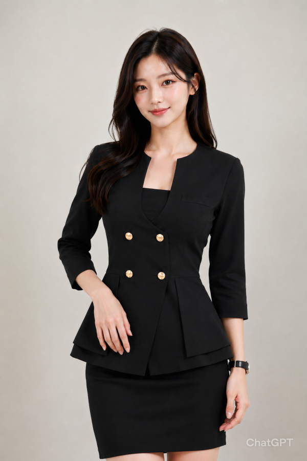 블랙금장러플투버튼