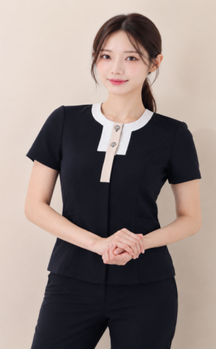 네이비 플라워넥