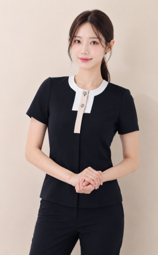 네이비 플라워넥